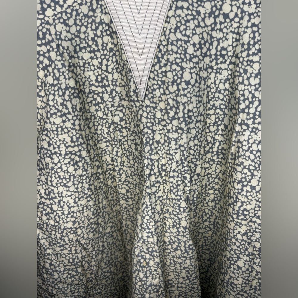 Women’s Lauren Moffatt Blue Tan Anthropologie Geometric Midi Dress Designer 4 - Picture 4 of 5